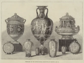 Porcelana na Exposição Internacional, de Minton and Company